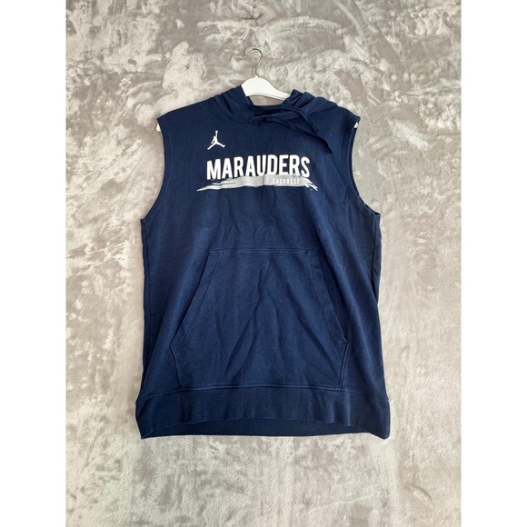 Jordan Other - Jordan Marauders Lacrosse Sleeveless Hoodie Mens M Blue Pullover